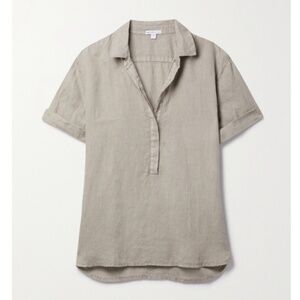 JAMES PERSE Linen Shirt In Taupe - size 1 (Small)